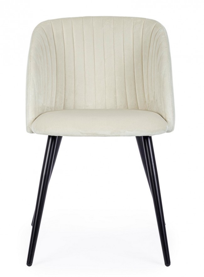 2x Sedia Queen Velvet Bianco  