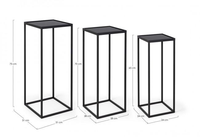Set3 Tavolino Nucleos Qu Nero  