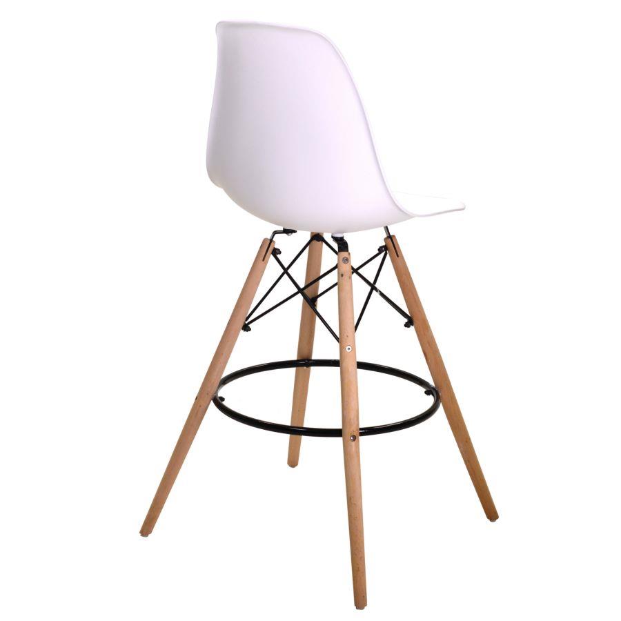 Sgabello bar resina legno bianco cm 54x54h108