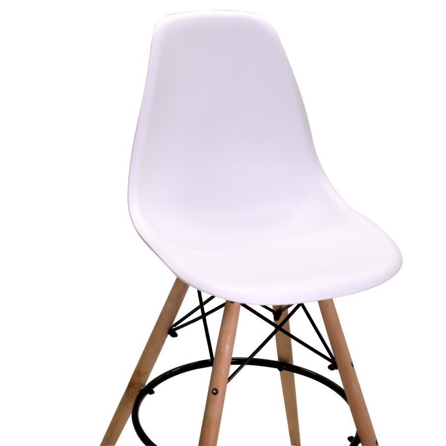 Sgabello bar resina legno bianco cm 54x54h108