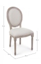 2x Sedia bianco naturale in tessuto imbottito stile classico