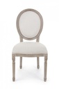 2x Sedia bianco naturale in tessuto imbottito stile classico