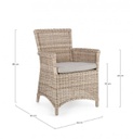 2x Sedia con braccioli con cuscino Jupiter New  Cod.0660338