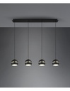 Sospensione Lineare Fletcher 4 Diffusori Sferici Nero Trio Lighting