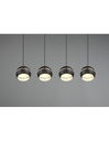 Sospensione Lineare Fletcher 4 Diffusori Sferici Nero Trio Lighting