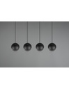 Sospensione Lineare Fletcher 4 Diffusori Sferici Nero Trio Lighting