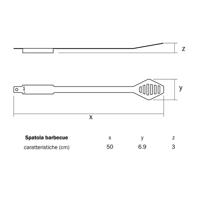 Spatola in acciaio accessori barbecue cm 50