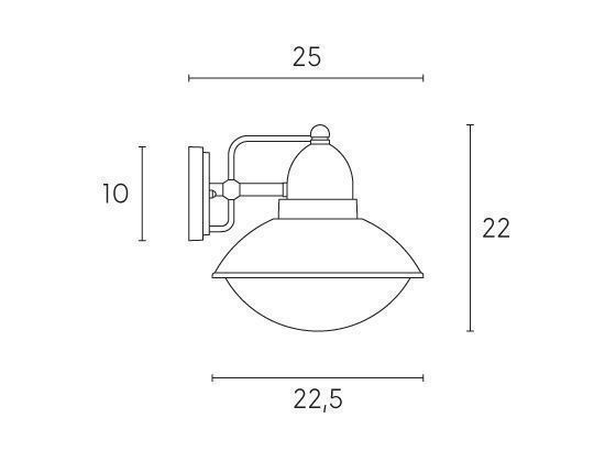 Applique In Basso E27  linea itaca  bianco