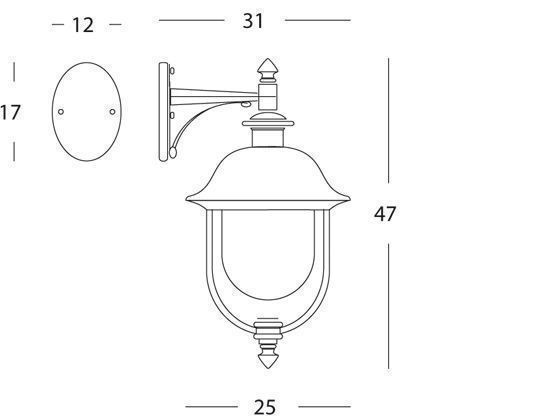 Applique In Basso E27  linea rustica  grigiorame