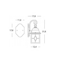 Applique In Basso E27 linea rice neroargento