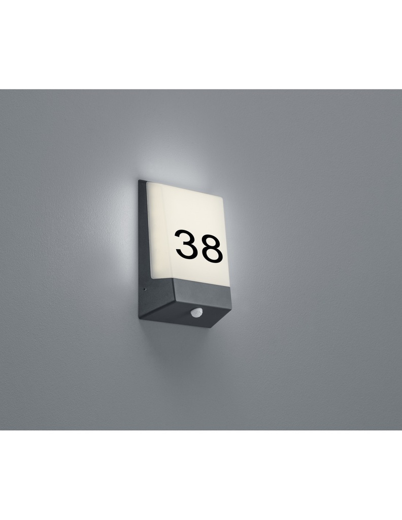 Applique Kasai Led IP54 Sensore Crepuscolare e Civico Trio Lighting