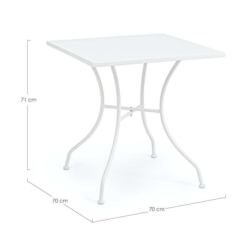 TAVOLO KELSIE BIANCO 70X70