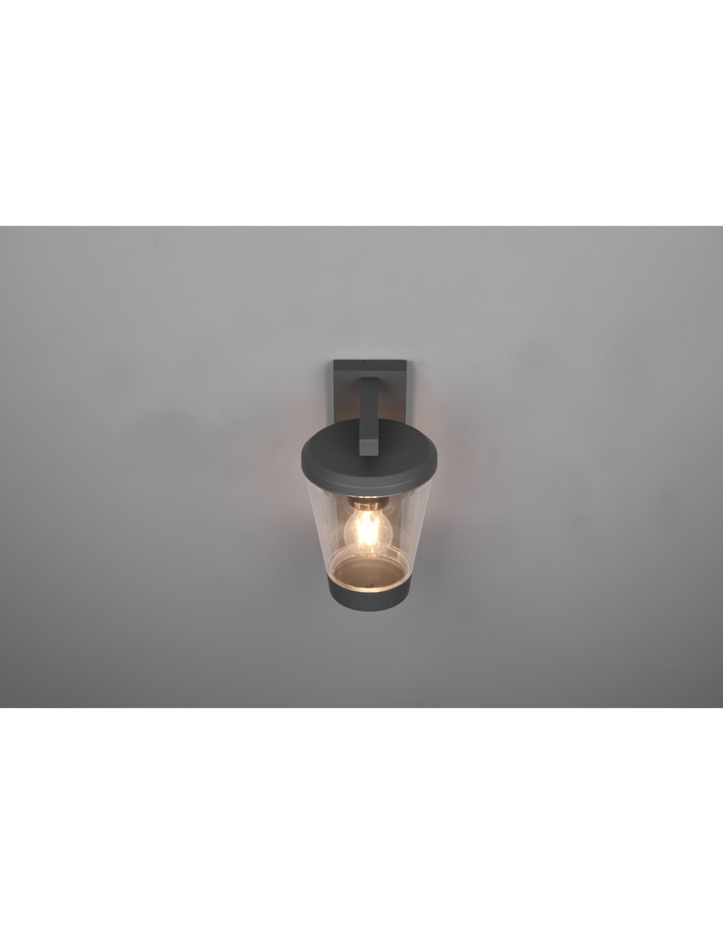 Applique Lanterna Cavado Alluminio Antracite IP44 Con Sensore Trio Lighting