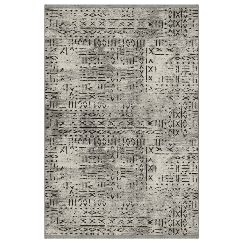 Tappeto ciniglia antiscivolo Vadi grigio decorazione geometrica 160x230 EFFEZ