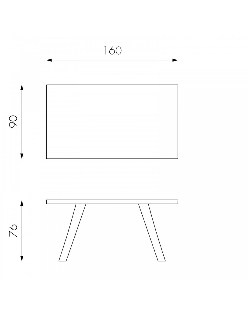 Tavolo Fisso 160 x 76 H cm - Bridge 