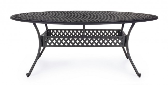 Tavolo Ivrea ovale in alluminio antracite 200x150 cm
