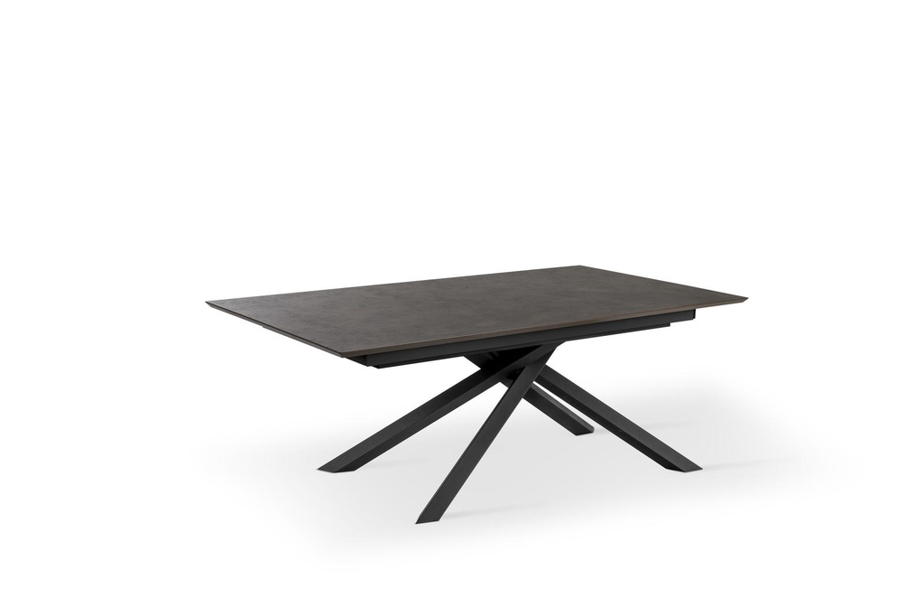 Tavolo allungabile con top ruggine e gambe nere 170/270x90x76h cm