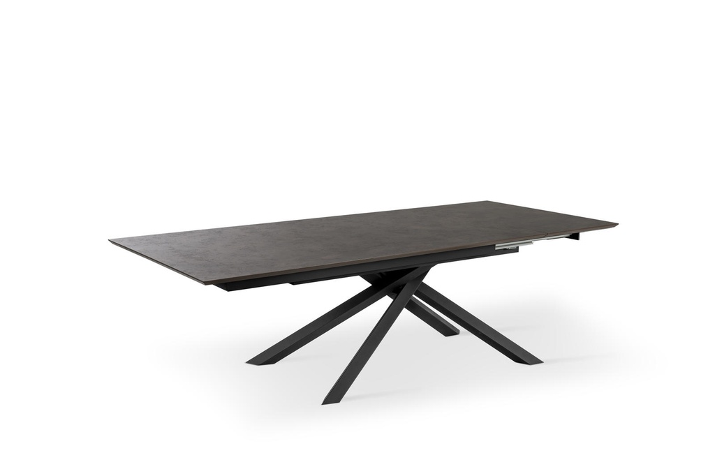 Tavolo allungabile con top ruggine e gambe nere 170/270x90x76h cm