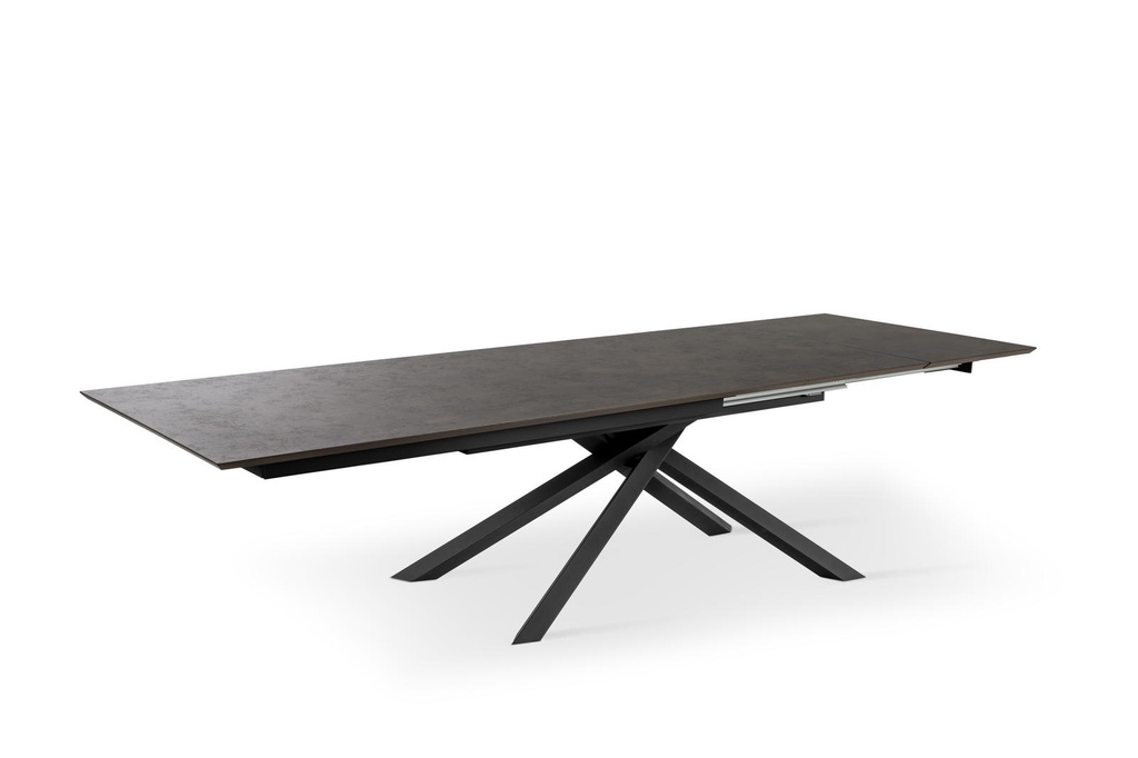 Tavolo allungabile con top ruggine e gambe nere 170/270x90x76h cm