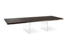 Tavolo allungabile in rovere termocotto e gambe in vetro 160x240x90 cm