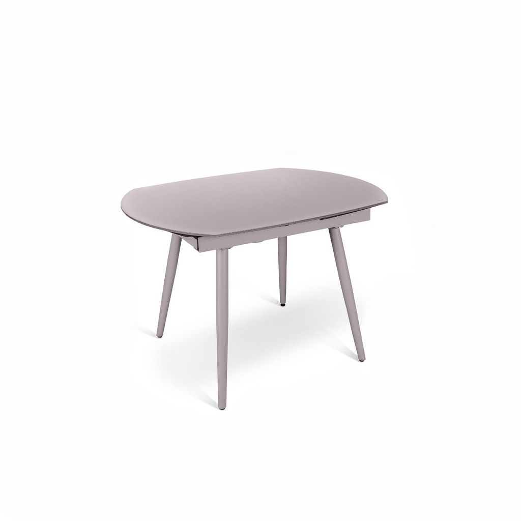 Tavolo allungabile in vetro temperato con top grigio 120/180x90h cm 