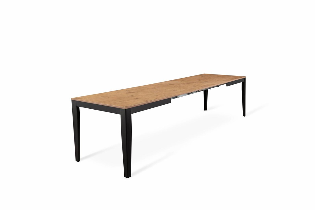 Tavolo allungabile rovere-nero 80 cm x 130- 290 cm H. 76 cm