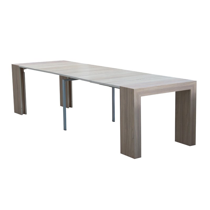 Tavolo console allungabile struttura in folding finitura olmo 90x50-300 cm