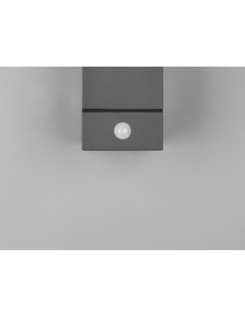 Applique Led Orientabile Avon Alluminio Antracite IP54 Sensore Movimento Trio Lighting