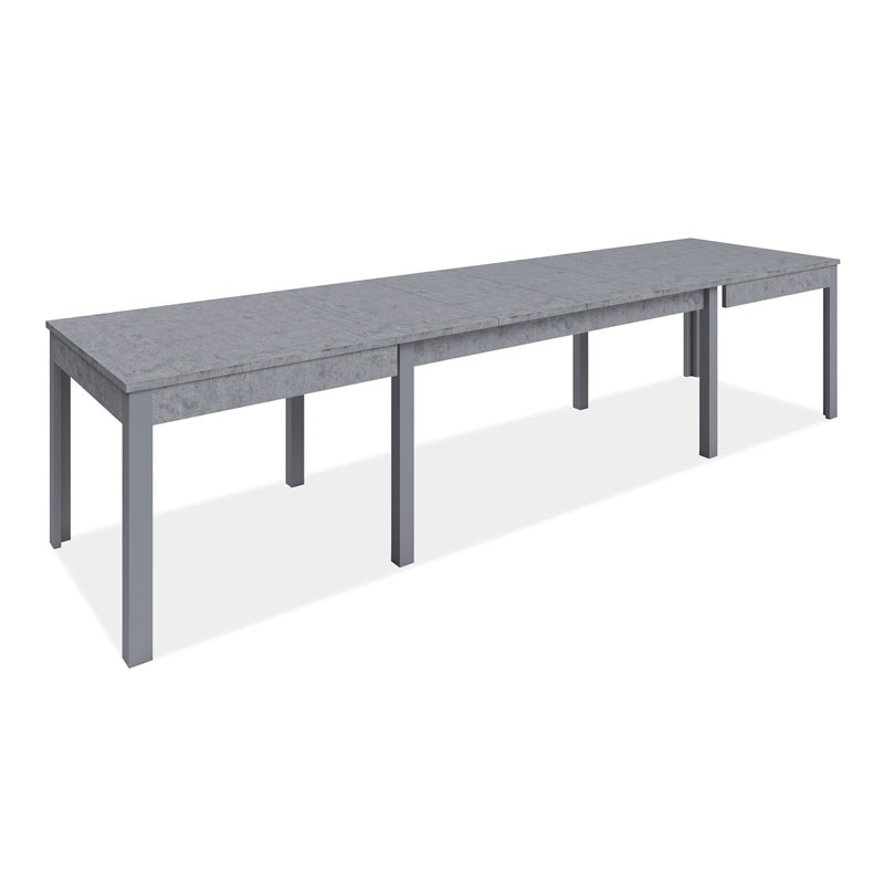 Tavolo allungabile in legno nobilitato grigio cemento 160-320x90 cm