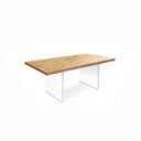 Tavolo allungabile in rovere impiallacciato e top in rovere naturale 200/300x100 cm