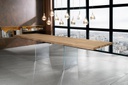 Tavolo allungabile in rovere impiallacciato e top in rovere naturale 200/300x100 cm