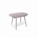 Tavolo allungabile in vetro temperato con top grigio 120/180x90h cm 