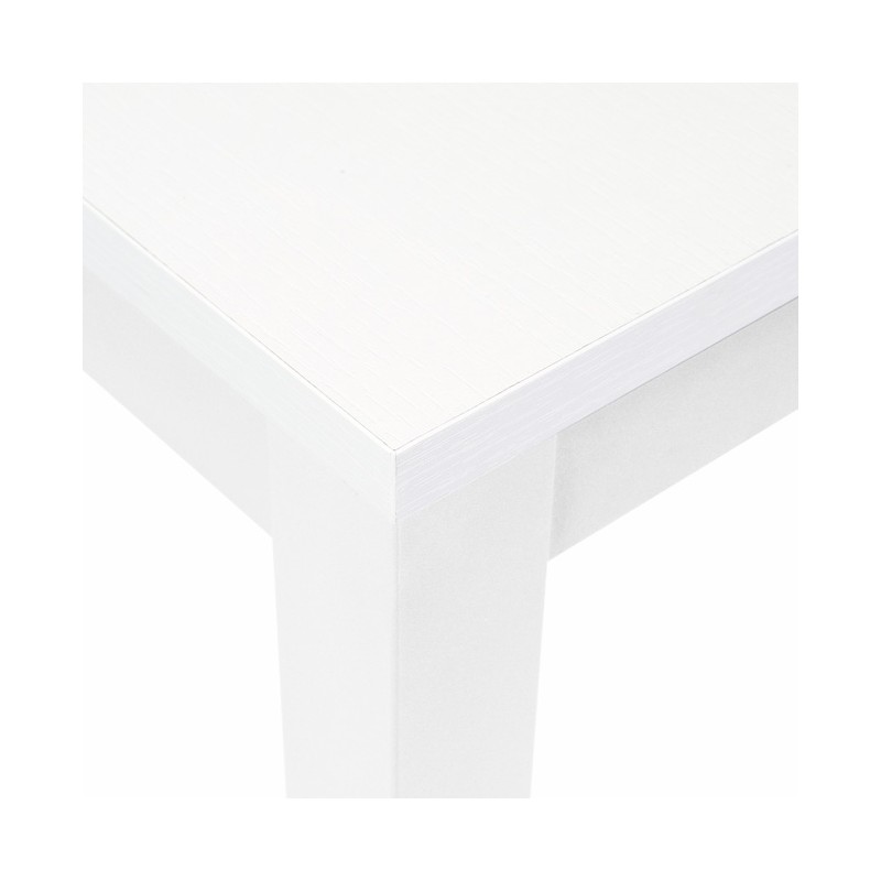 Tavolo pranzo allungabile bianco frassinato in legno nobilitato cm 85x140-180