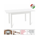 Tavolo pranzo allungabile bianco frassinato in legno nobilitato cm 85x140-180