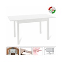 Tavolo pranzo allungabile interamente legno nobilitato cm 90x160-200 bianco