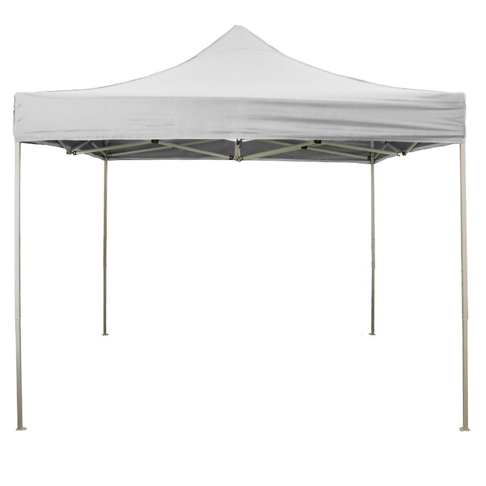 Telo laterale impermeabile 2x2m bianco con porta avvolgibile per gazebo