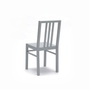 2x Sedia in legno laccato grigio chiaro 39.5 cm x 39.5 cm H. 86.5 cm