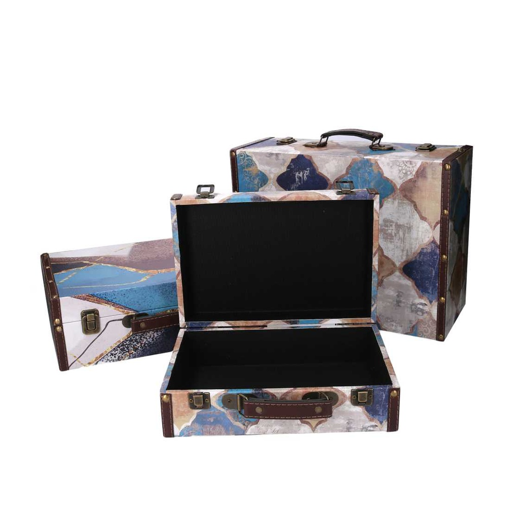 Valigia ecopelle 1-3 blu marocco rettangolare cm 40x14h30