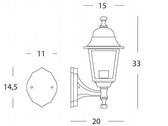 Applique Piccola In Alto E27  linea nano  bianco
