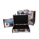 Valigia ecopelle 1-3 blu marocco rettangolare cm 40x14h30