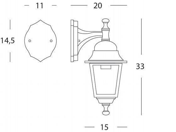 Applique Piccola In Basso E27  linea nano  bianco