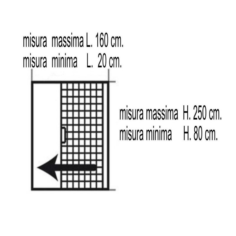Zanzariera IRS-CE avvolgibile Orizzontale 60-160x250 cm Bianco