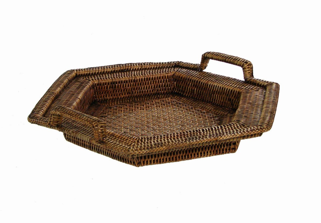 Vassoio rattan birman esagonale 2m cm44x50h7-10