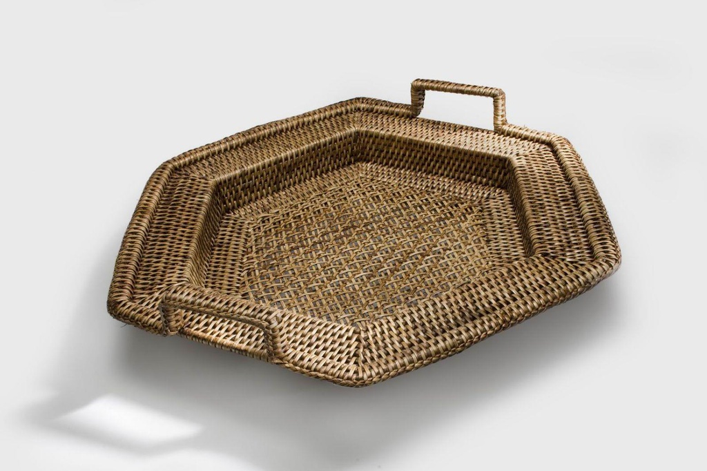 Vassoio rattan birman esagonale 2m cm44x50h7-10