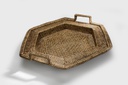 Vassoio rattan birman esagonale 2m cm44x50h7-10
