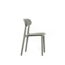 2x Sedia in polipropilene grigio chiaro 48x52x77,5h cm