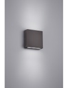 Applique Quadrata Thames Led Doppia Emissione IP54 Antracite 14x14 cm Trio Lighting