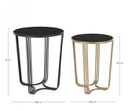 Set 2 Tavolino oro-nero in metallo stile design