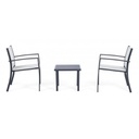 Set 3 pezzi da giardino salotto in metallo Auri antracite