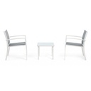 Set 3 pezzi da giardino salotto in metallo Auri bianco